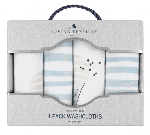 Living Textiles 4pk Face Washers - Up Up & Away