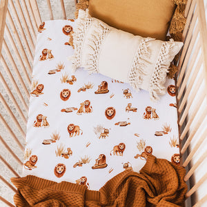 Snuggle Hunny Organic Fitted Cot Sheet - Lion