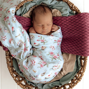 Snuggle Hunny Organic Muslin Wrap - White Rabbit