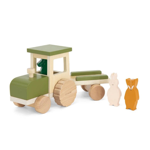 Trixie Wooden Tractor with Trailer