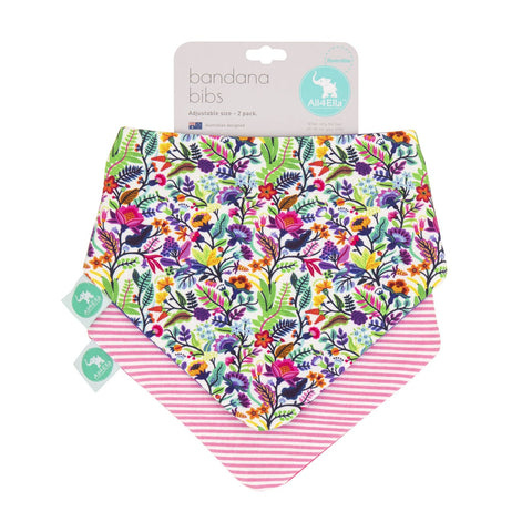 All4Ella Bandana Bibs 2pk - Bright Floral