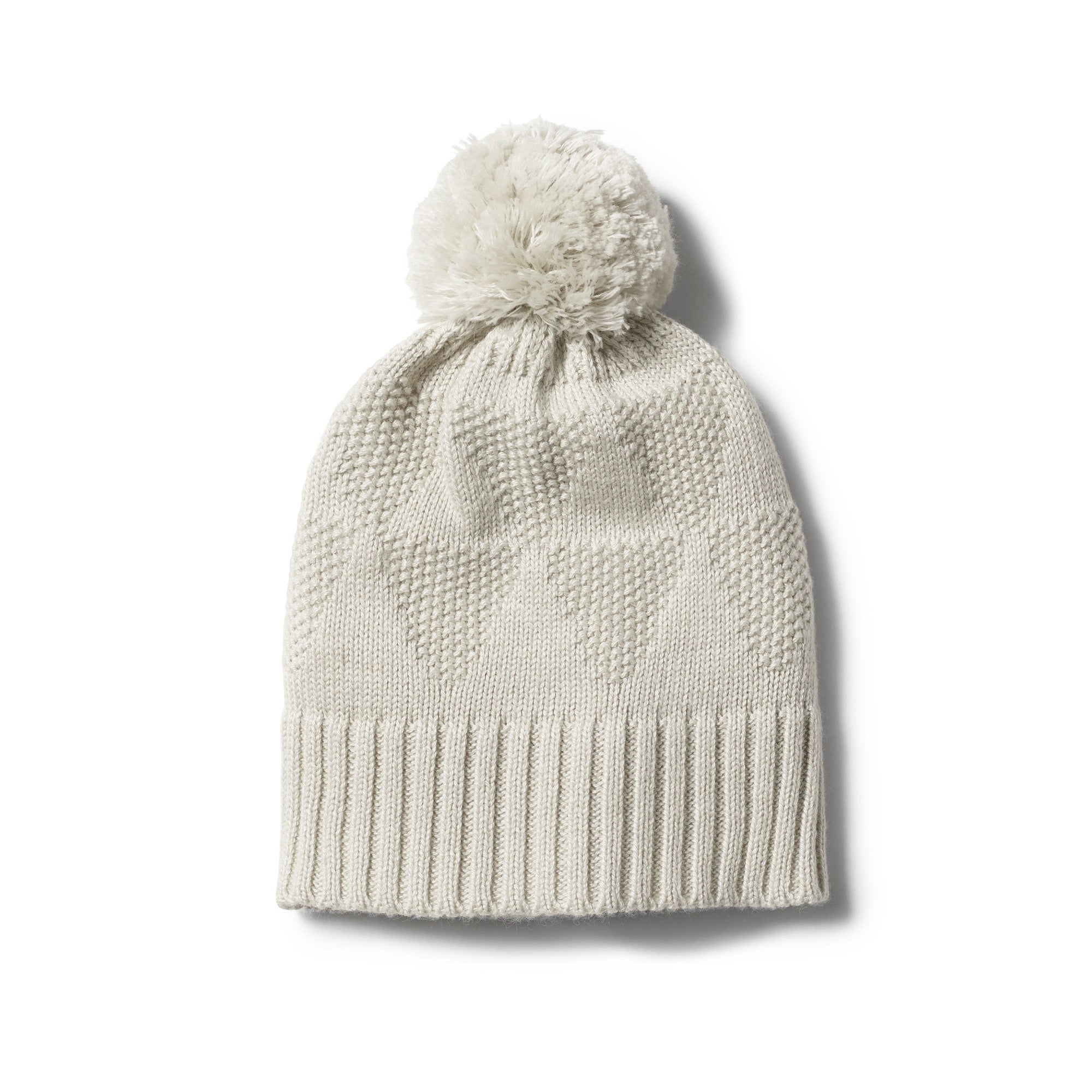 Wilson & Frenchy Ice Grey Knit Hat with Pom Pom