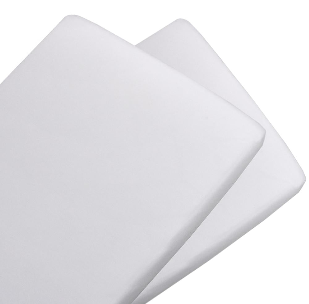 Living Textiles 2-pack Jersey Cradle Fitted Sheet - White