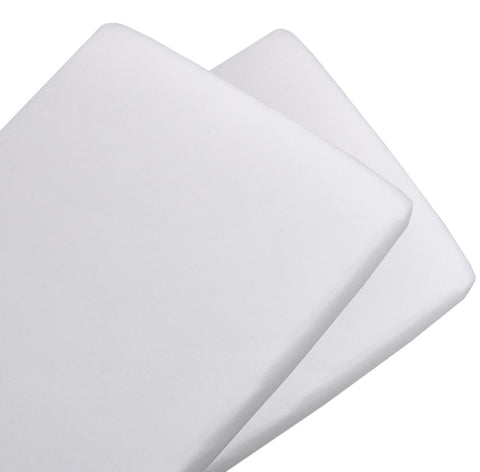 Living Textiles 2-pack Jersey Bassinet Fitted Sheet - White