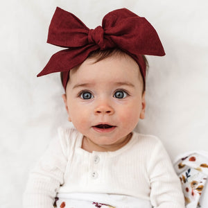 Snuggle Hunny Linen Bow Headband Wrap