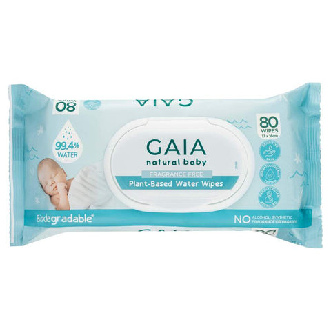 Gaia Plant Based Water Wipes 80pk