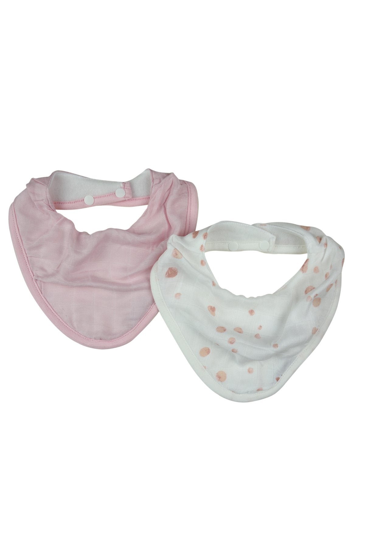 Little Bamboo Muslin Bandana Bib 2pk - Dusty Pink