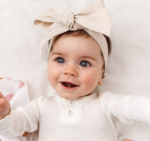 Snuggle Hunny Linen Bow Headband Wrap