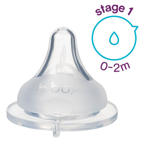 b.box Baby Bottle Anti Colic Teats Stage 1 (0-2m)