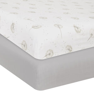 Living Textiles Organic Muslin 2pk Cot Fitted Sheet - Dandelion