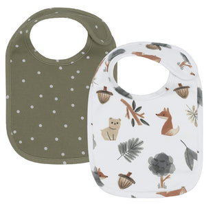 Living Textiles 2pk Baby Bibs - Forest Retreat