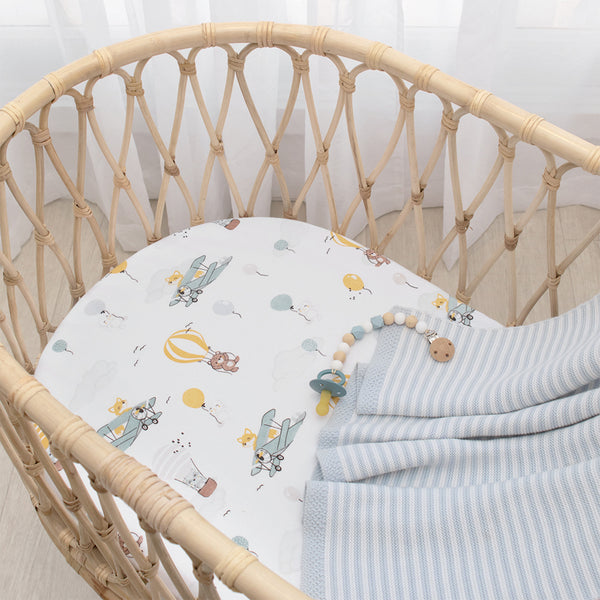 Living Textiles 2pk Bassinet Fitted Sheets - Up Up & Away