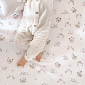 Living Textiles 2pk Cot Fitted Sheets - Happy Sloth