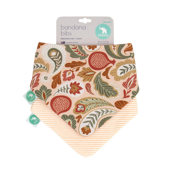 All4Ella Bandana Bibs 2pk - Paisley