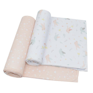 Living Textiles 2-pack Jersey Wrap - Ava/Blush Floral