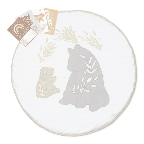 Lolli Living Bosco Bear Round Play Mat with Milestone Cards