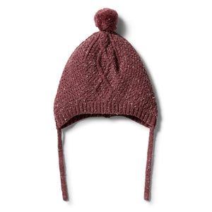 Wilson & Frenchy Knitted Cable Bonnet - Wild Ginger Fleck