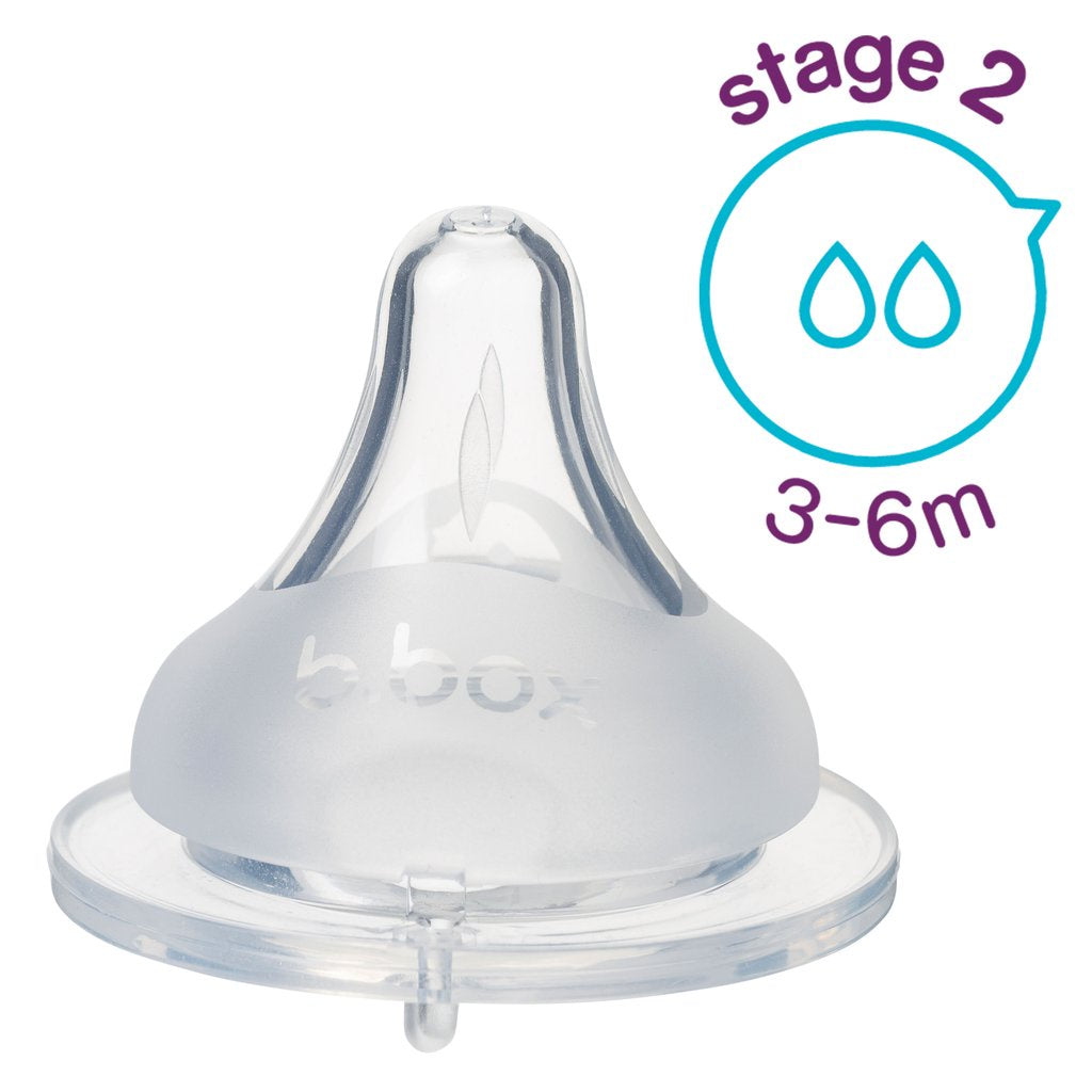 b.box Baby Bottle Anti Colic Teats Stage 2 (3-6m)