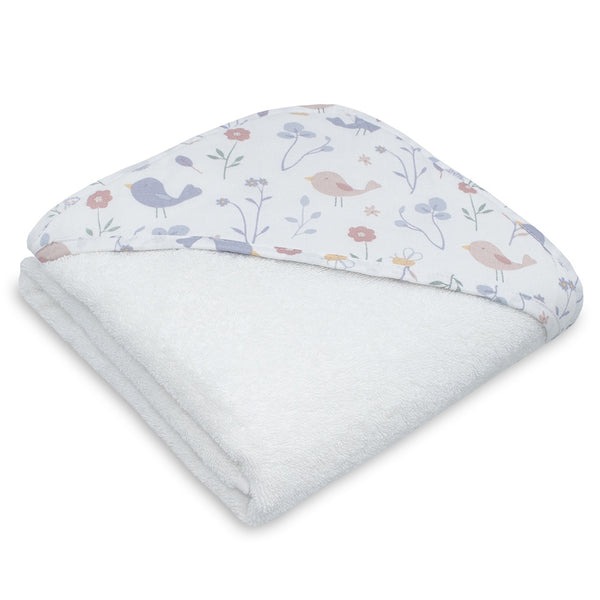 Living Textiles Muslin Hooded Towel - Sweet Tweet
