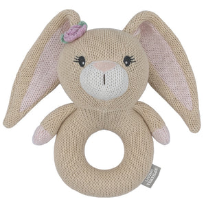 Living Textiles Knitted Ring Rattle - Amelia the Bunny