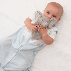 Living Textiles Knitted Ring Rattle - Mason the Elephant