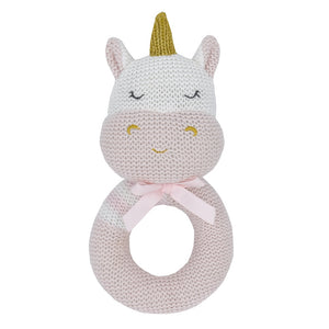 Living Textiles Knitted Rattle - Kenzie the Unicorn