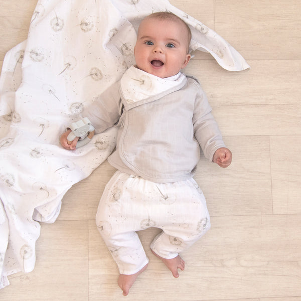 Living Textiles Organic Muslin Swaddle & Teether - Dandelion