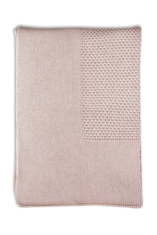 Little Bamboo Textured Knit Blanket - Dusty Rose