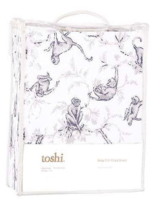 Toshi Cot Fitted Sheet Knit - Monkeys