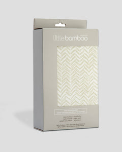 Little Bamboo Jersey Fitted Cot Sheet - Herringbone Whisper