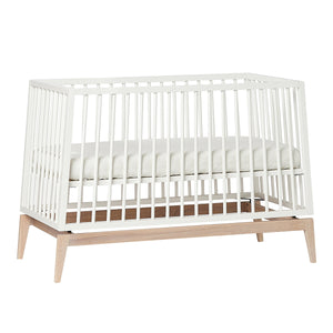 Leander Luna Cot White & Oak & Mattress Set