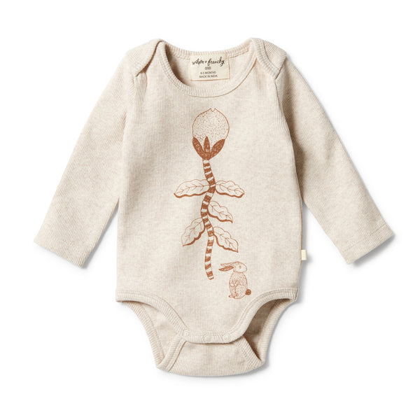 Wilson & Frenchy Organic Rib Envelope Bodysuit - Bunny Hop