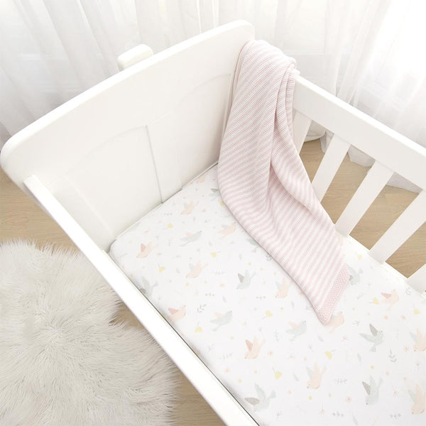 Living Textiles 2-pack Jersey Bassinet Fitted Sheet - Ava/Blush Floral