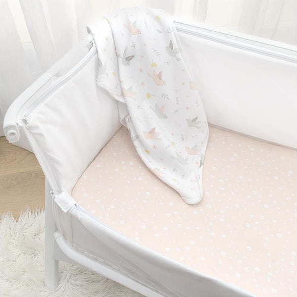 Living Textiles 2-pack Jersey Cradle Fitted Sheet - Ava/Blush Floral