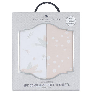 Living Textiles 2-pack Jersey Cradle Fitted Sheet - Ava/Blush Floral