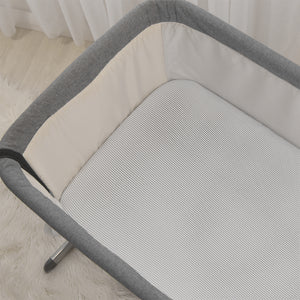 Living Textiles 2-pack Jersey Cradle Fitted Sheet - Grey Stripe/Melange