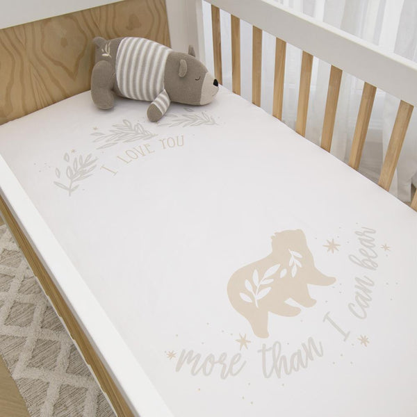 Lolli Living Bosco Bear Cot Fitted Sheet - More Than I Can Bear