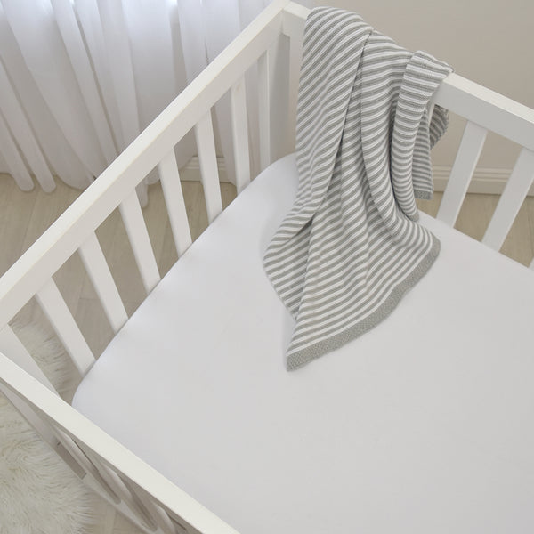Living Textiles 2-pack Jersey Cot Fitted Sheet - White