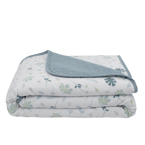 Living Textiles Organic Muslin Pram Blanket - Banana Leaf