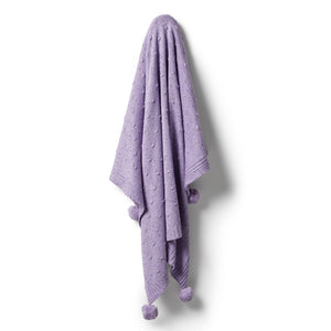 Wilson & Frenchy Knitted Spot Jacquard Blanket - Pastel Lilac Fleck