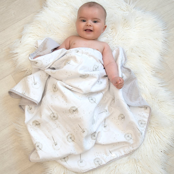 Living Textiles Organic Muslin Pram Blanket - Dandelion