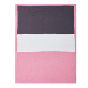 Little Turtle Baby Blanket - Pink White & Grey