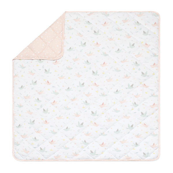 Living Textiles Jersey Cot Comforter - Ava/Blush Floral