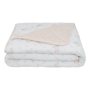 Living Textiles Jersey Cot Comforter - Ava/Blush Floral