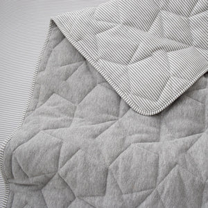 Living Textiles Jersey Cot Comforter - Grey stars/Grey Stripe
