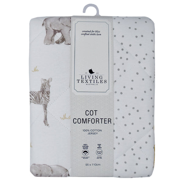 Living Textiles Jersey Cot Comforter - Savanna Babies/Dots