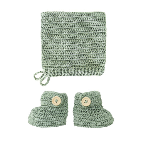 OB Designs Crochet Bonnet & Booties Set