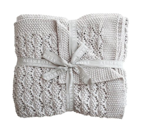 Alimrose Organic Heritage Knit Blanket - Cloud
