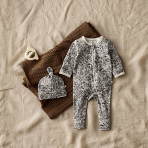 Wilson & Frenchy Organic Zipsuit with Feet - Forest Animals