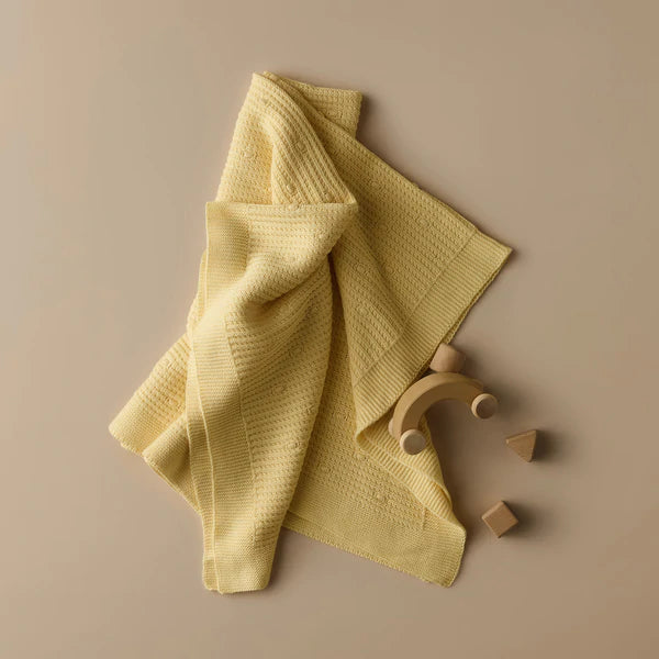 Wilson & Frenchy Knitted Spot Blanket - Pastel Yellow